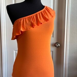 Asymetrical Orange Loft Shirt - M